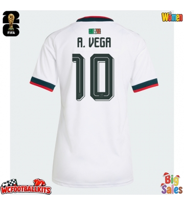 Mexico Alexis Vega #10 Replica Away Stadium Shirt for Women World Cup 2026 Short Sleeve